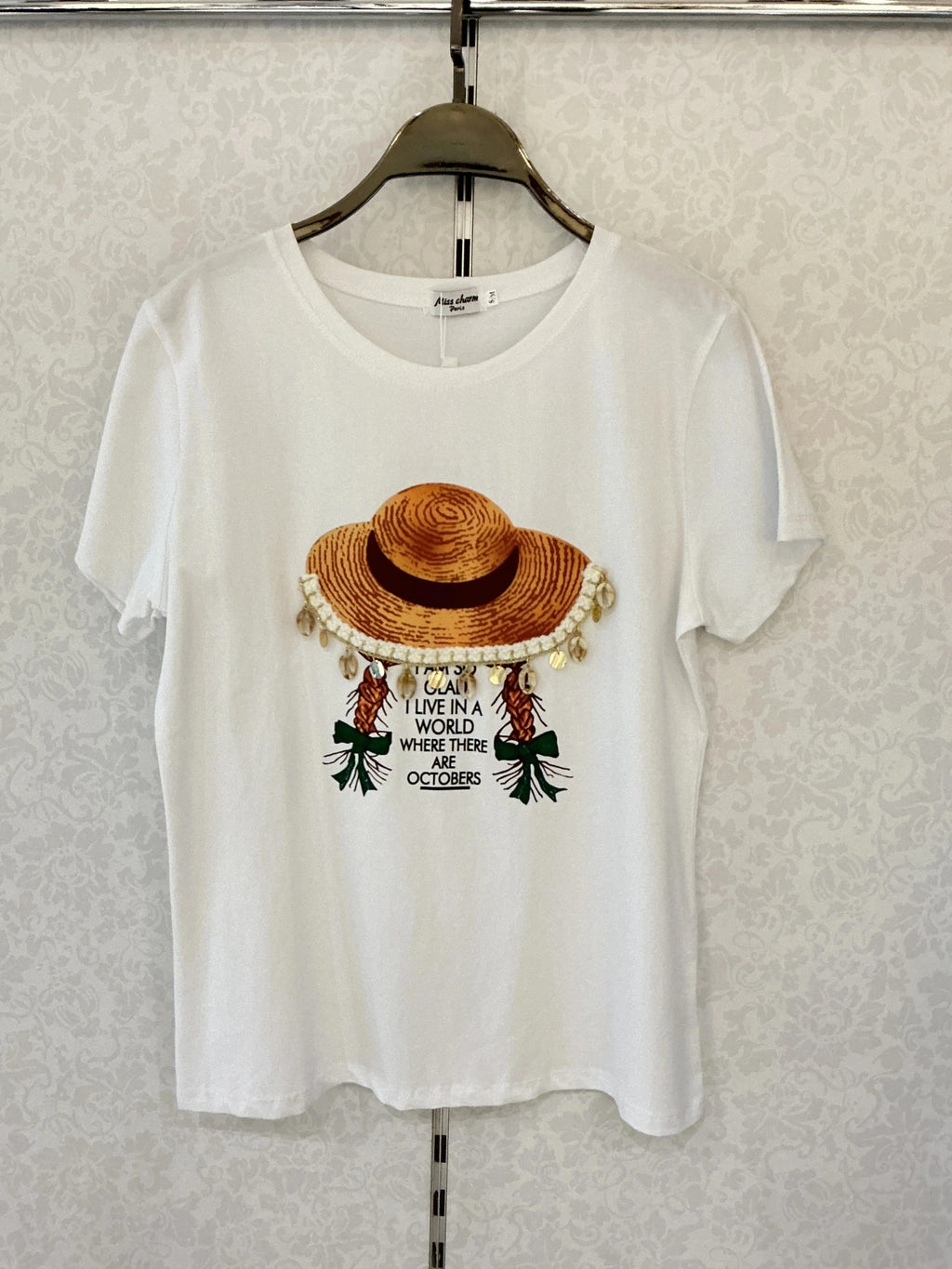 T-shirt femme blanc citation Anne Shirley – “I’m so glad I live in a world where there are Octobers”